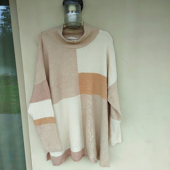 Soft Surroundings Beige Tan Color block Sweater (2X) - Picture 11 of 11